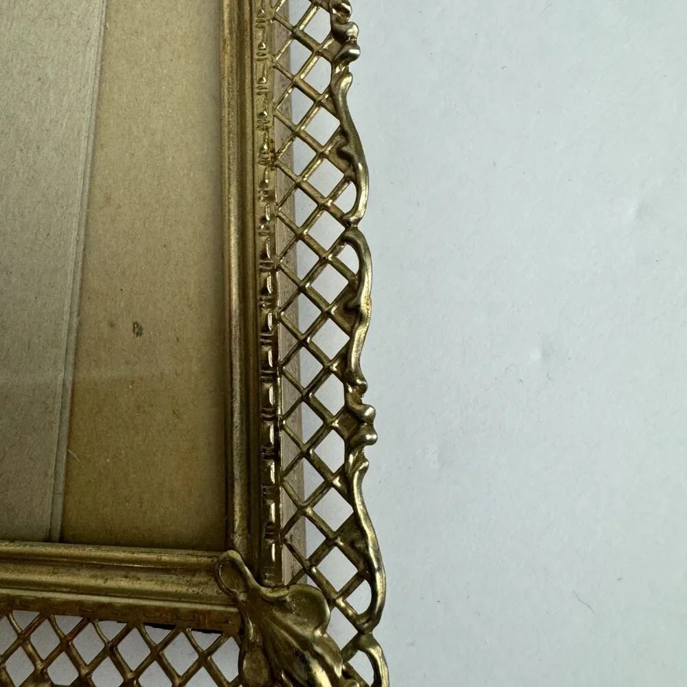 Vintage 9 x11 Gold Filigree Ornate Metal Picture Frame